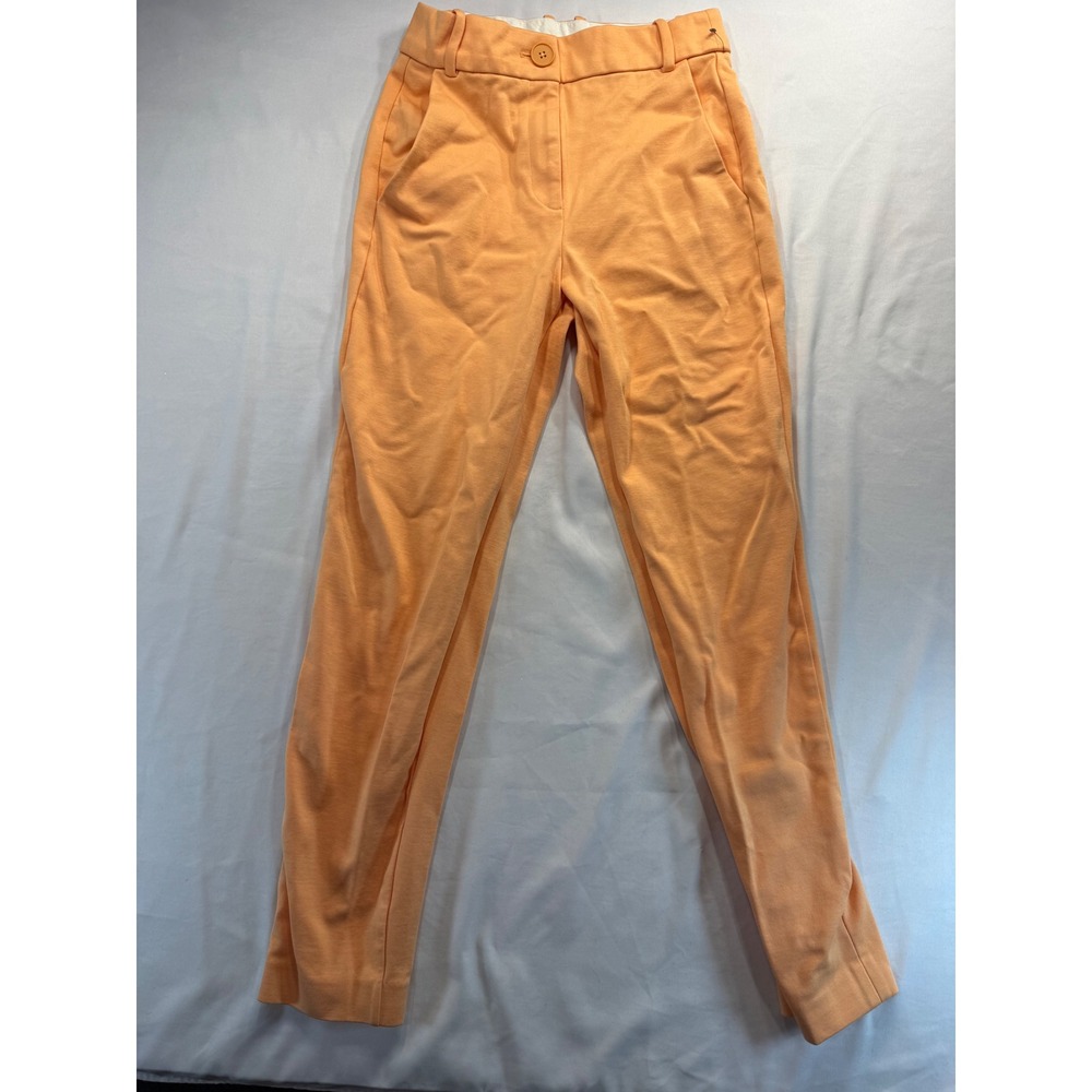 Tommy Hilfiger Womens Ankle Pants Size 2 Peach Orange Slim Fit Pique Trousers